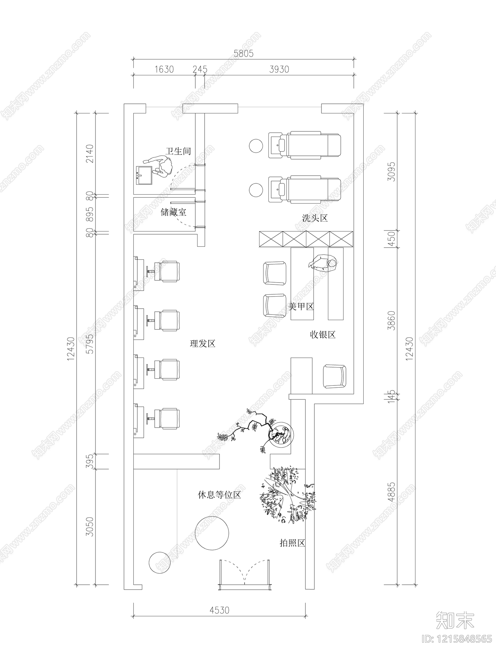 现代理发店cad施工图下载【ID:1215848565】
