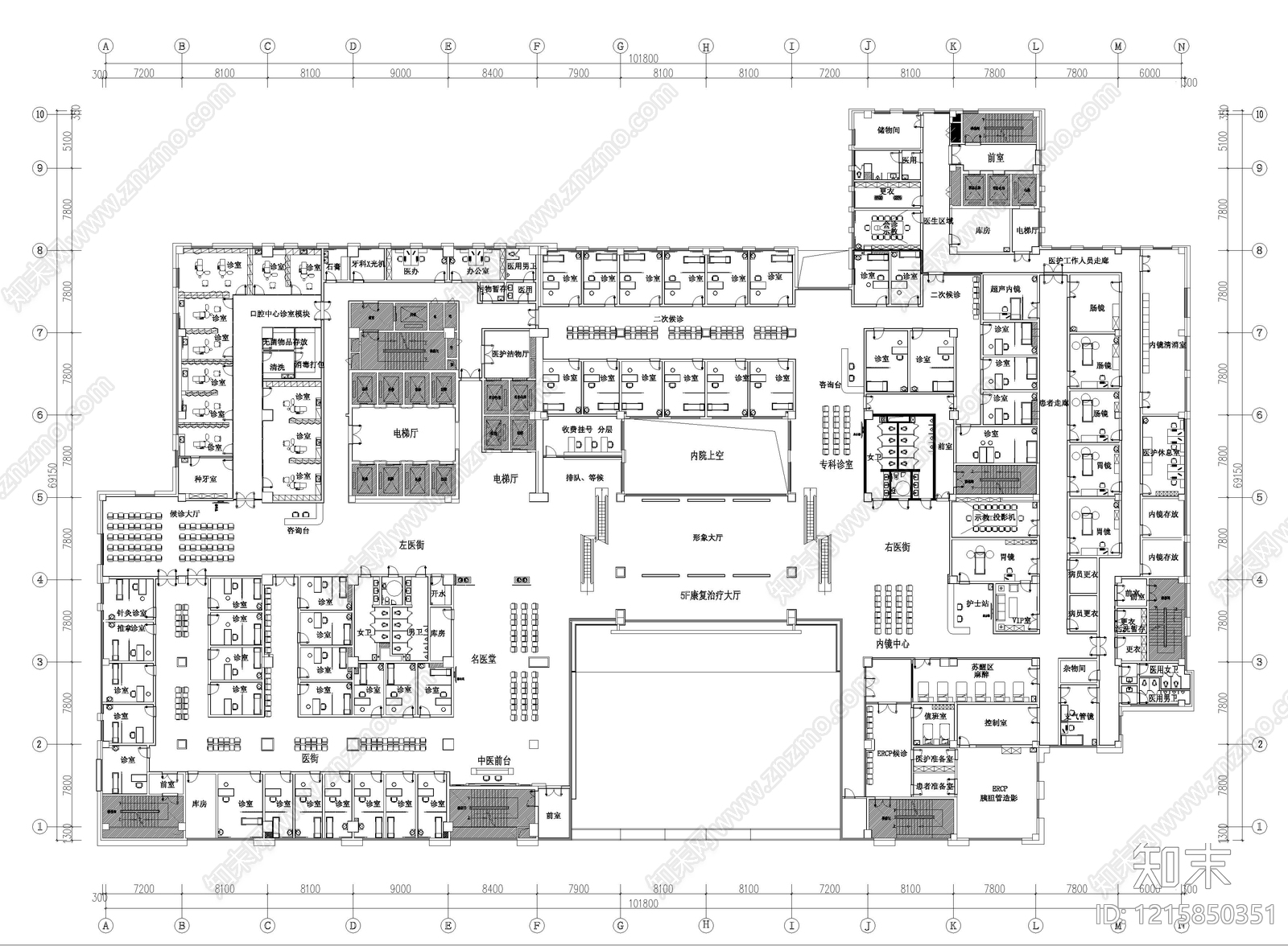 现代医院cad施工图下载【ID:1215850351】