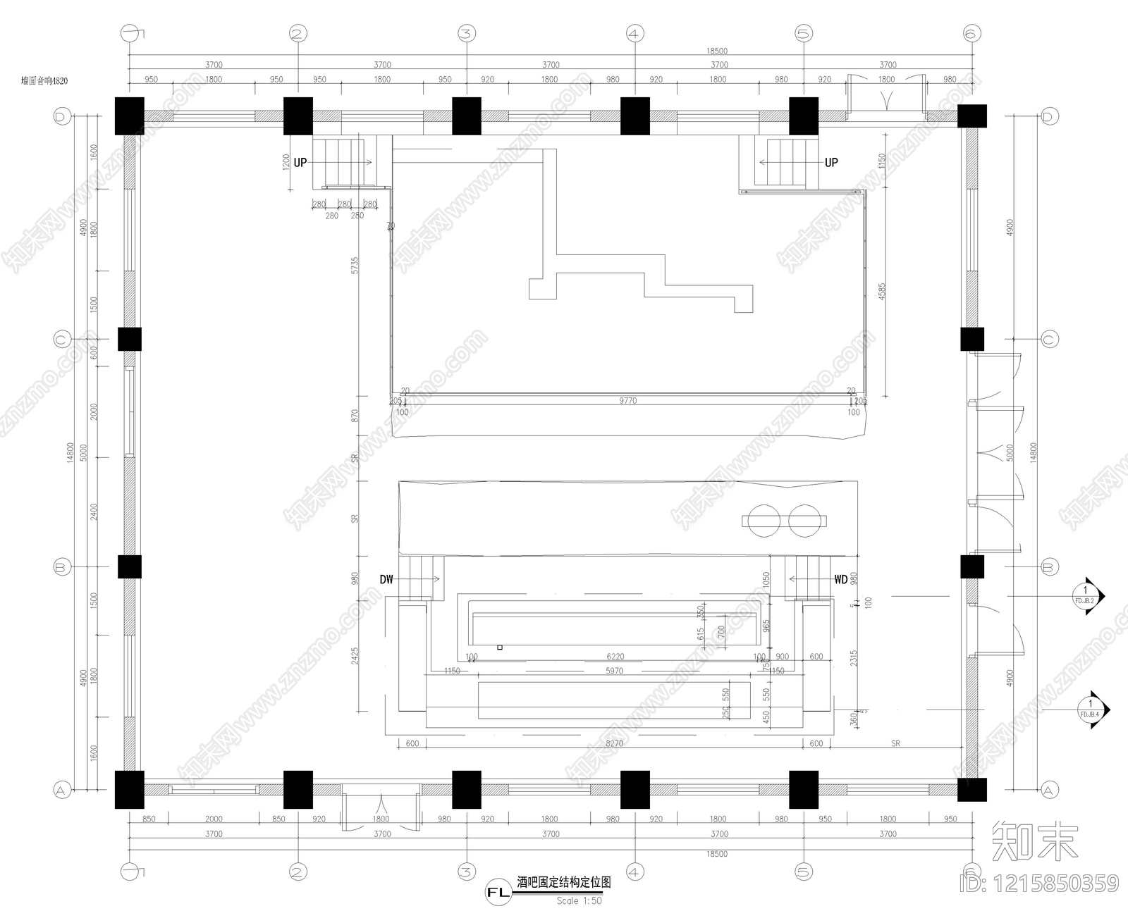 现代酒吧施工图下载【ID:1215850359】
