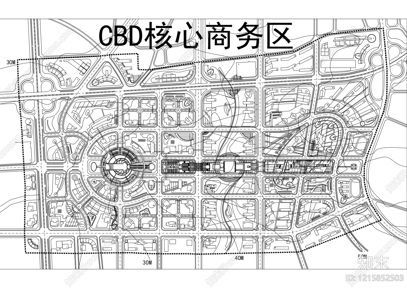 城市规划cad施工图下载【ID:1215852503】