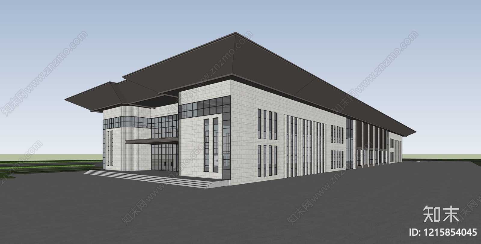 新中式会展中心SU模型下载【ID:1215854045】
