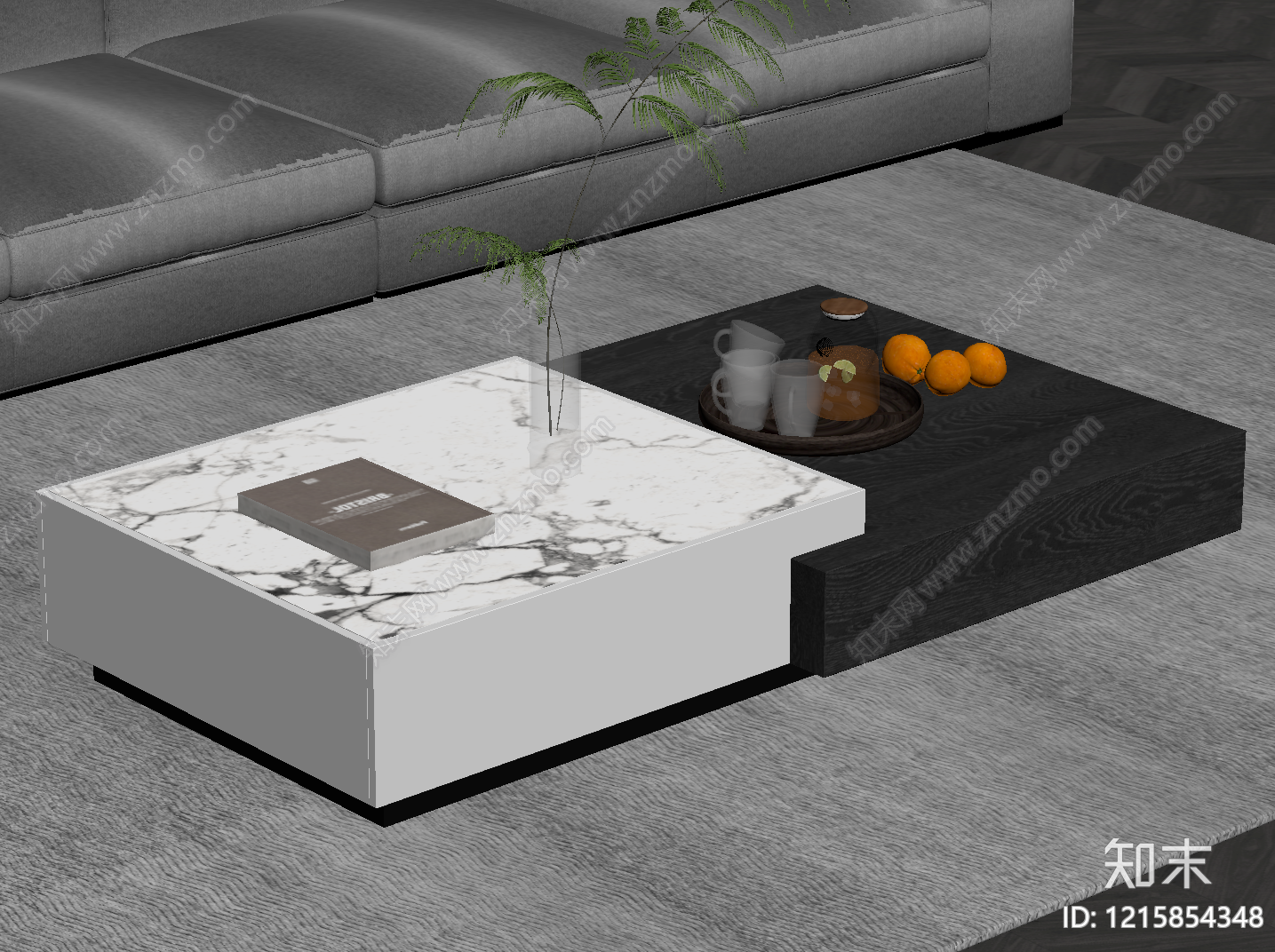 现代简约茶几SU模型下载【ID:1215854348】