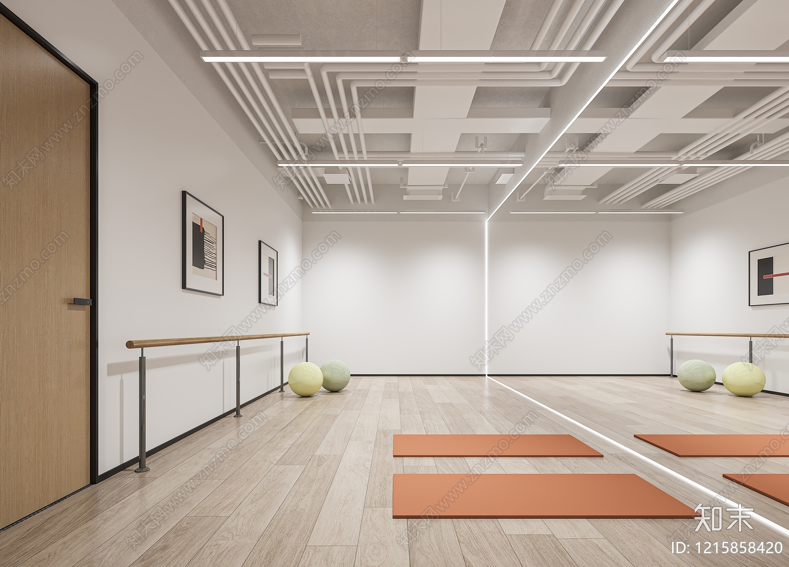 极简瑜伽室3D模型下载【ID:1215858420】