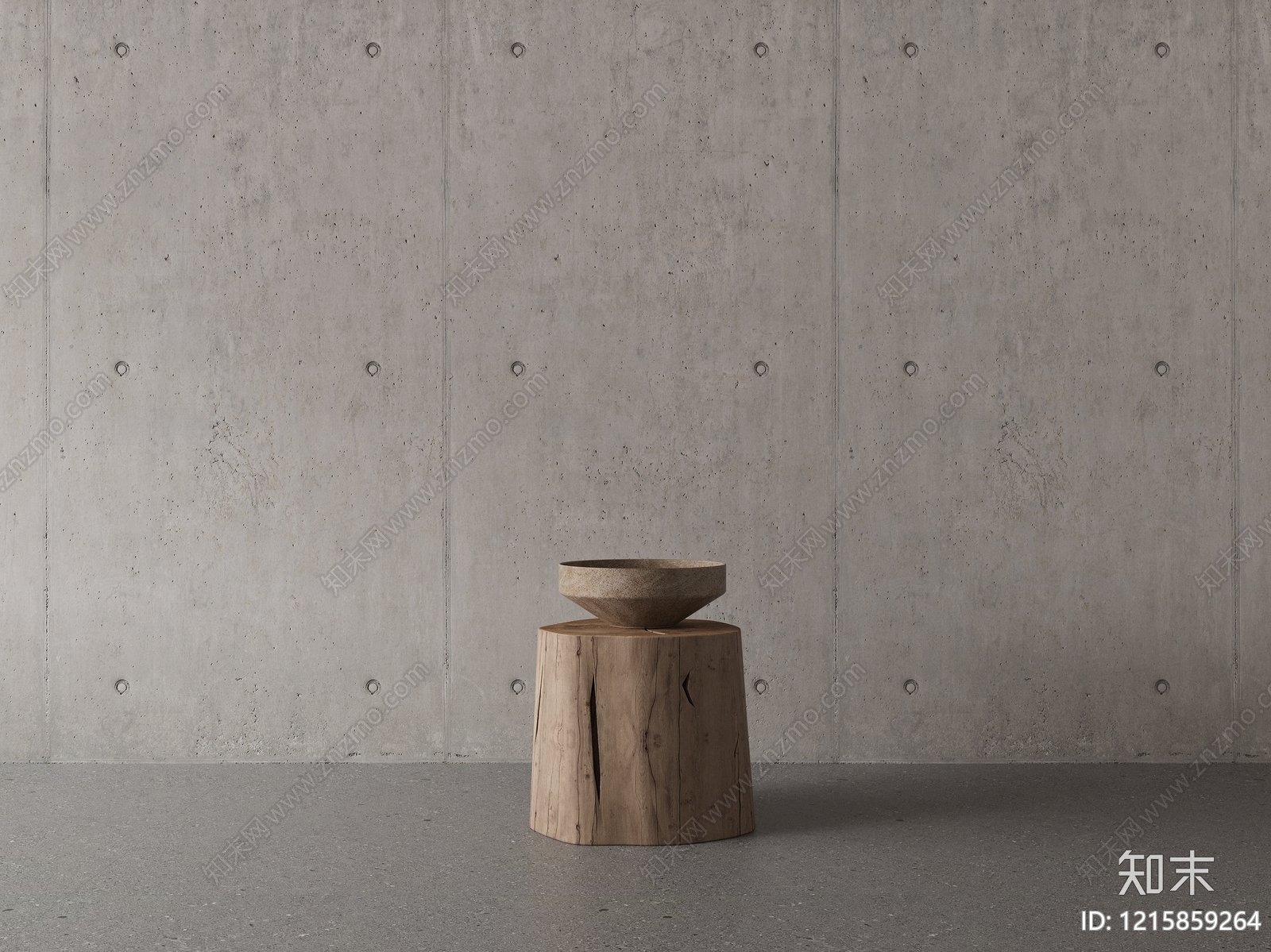 侘寂边几3D模型下载【ID:1215859264】