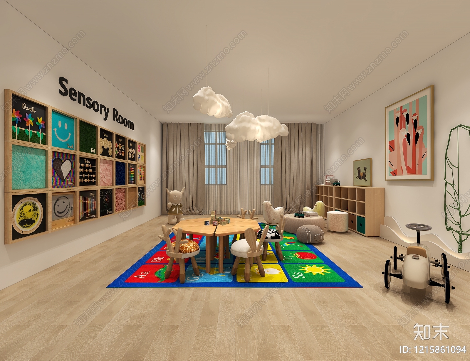 北欧风幼儿园3D模型下载【ID:1215861094】