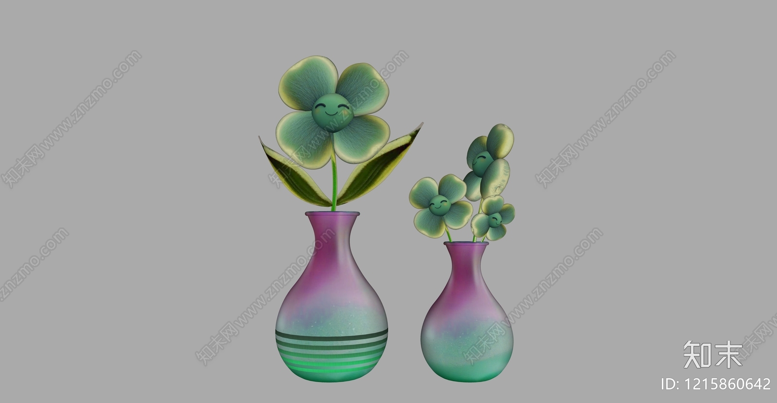 卡通梦幻风花瓶SU模型下载【ID:1215860642】