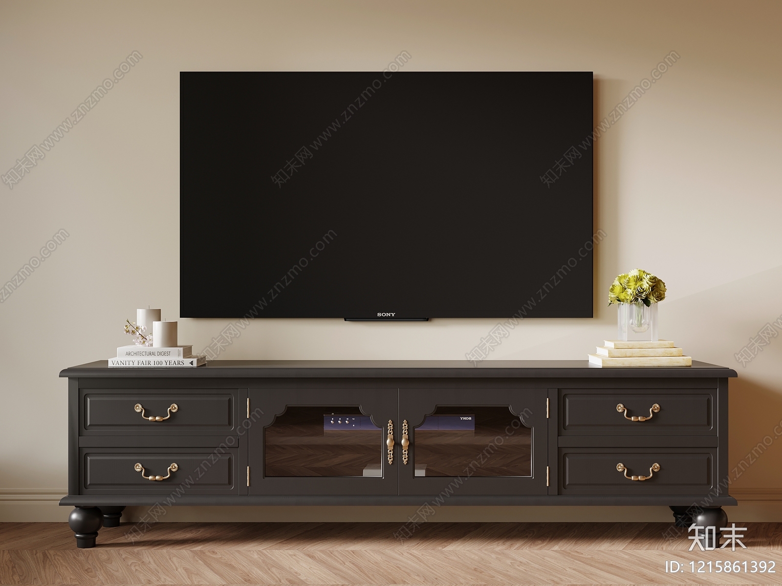 美式储物柜3D模型下载【ID:1215861392】