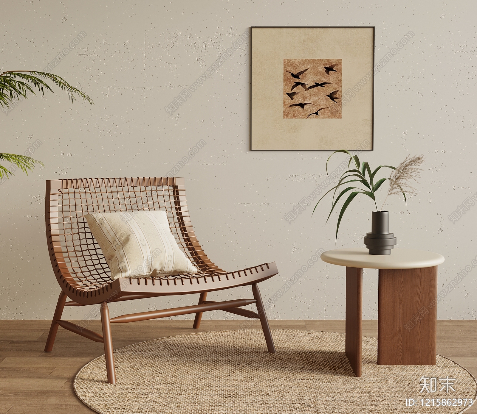 中古风单人沙发3D模型下载【ID:1215862973】