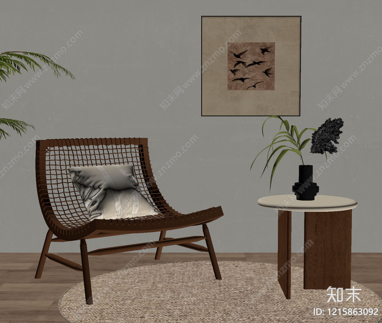 中古风单人沙发SU模型下载【ID:1215863092】