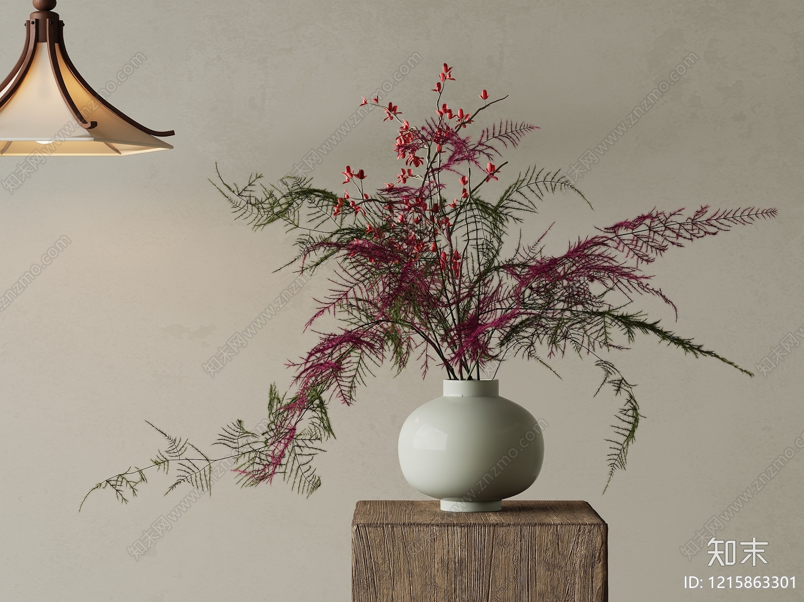 新中式花艺3D模型下载【ID:1215863301】