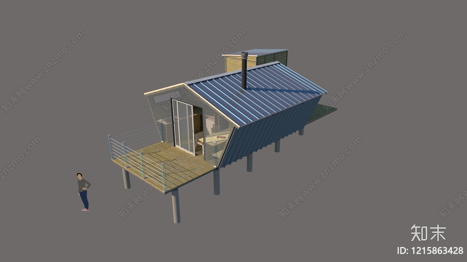 现代民宿建筑SU模型下载【ID:1215863428】