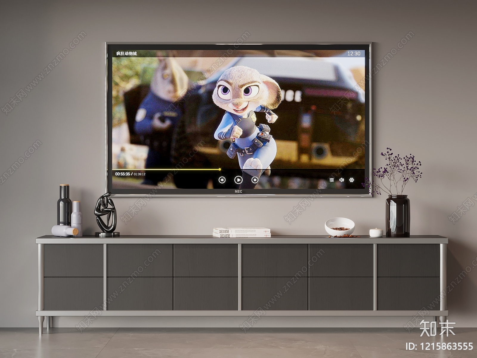 现代简约储物柜3D模型下载【ID:1215863555】