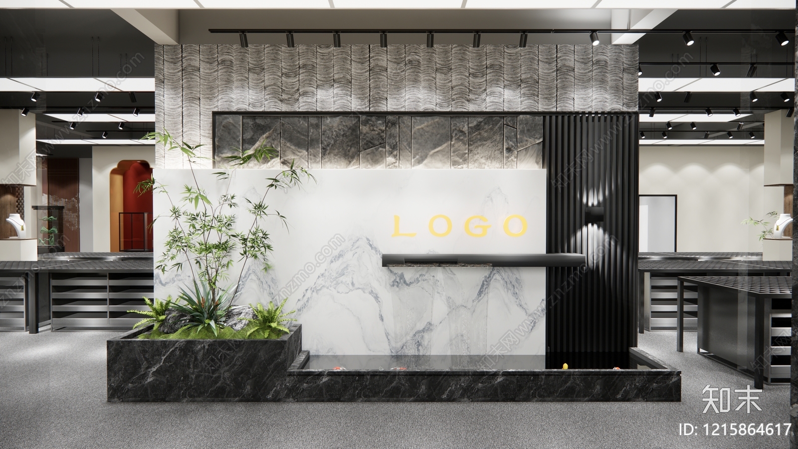 新中式珠宝店SU模型下载【ID:1215864617】