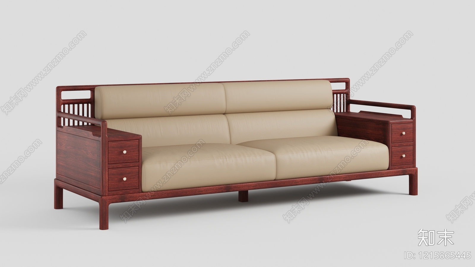 新中式三人沙发3D模型下载【ID:1215865445】