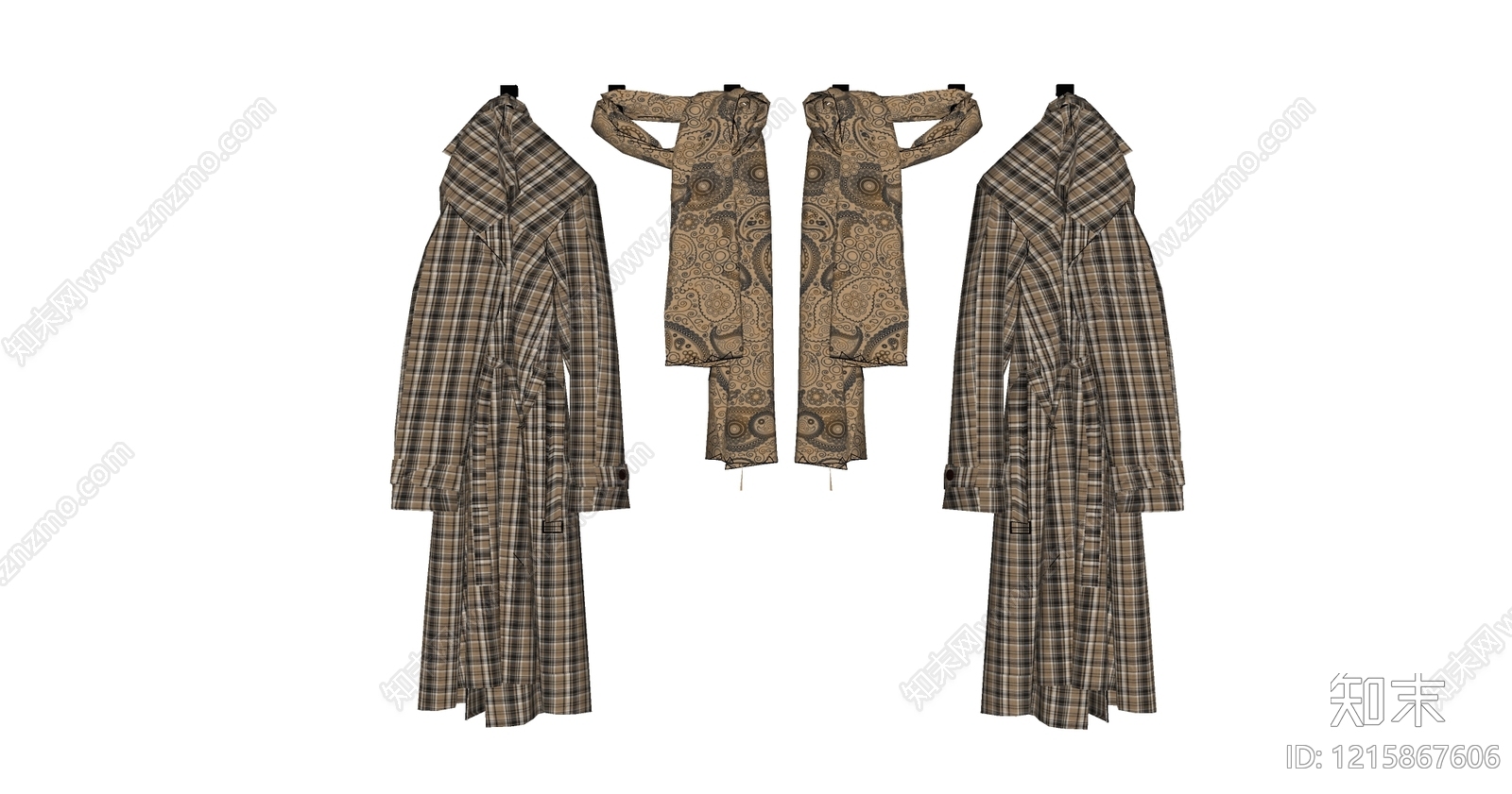 复古风衣服SU模型下载【ID:1215867606】