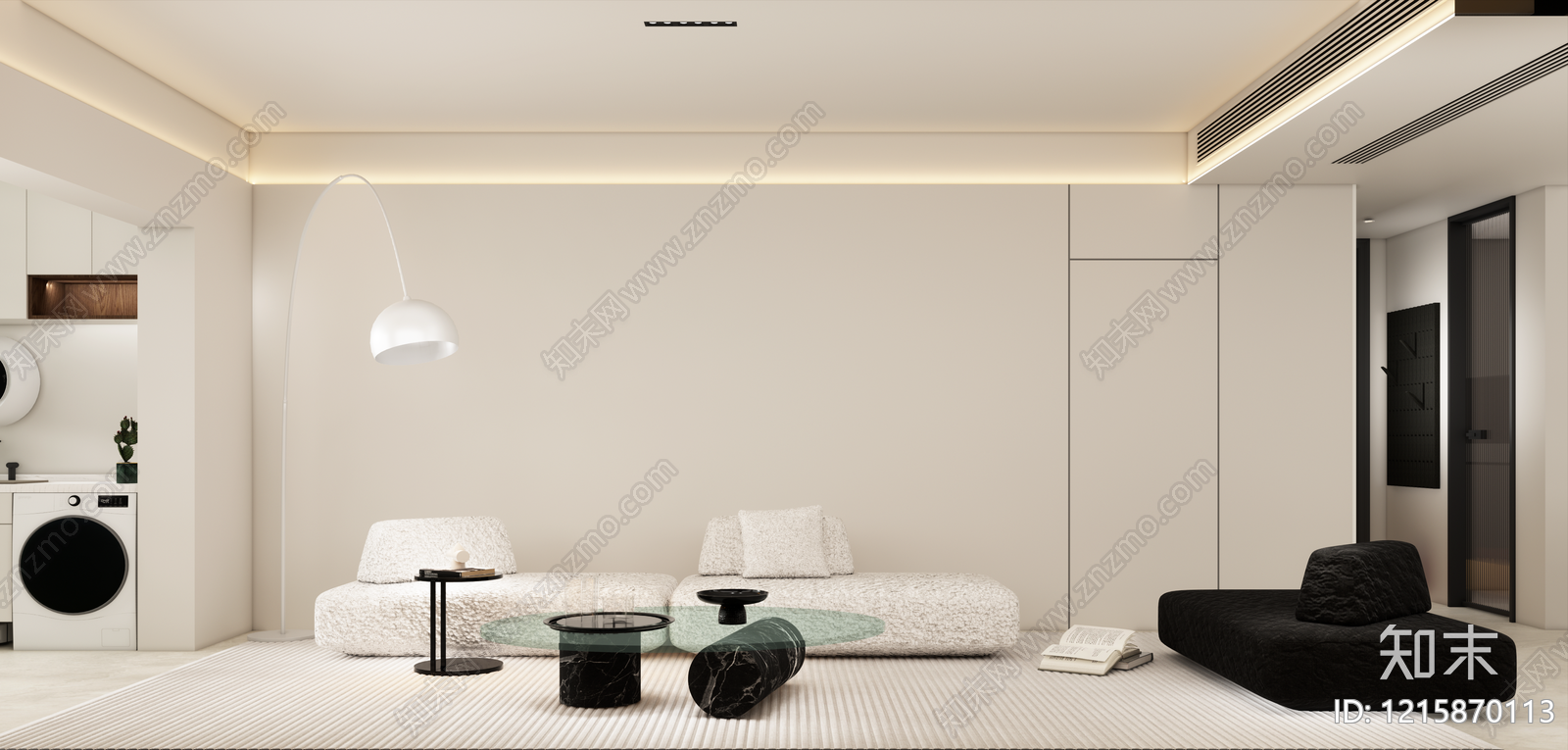 现代家居客厅SU模型下载【ID:1215870113】
