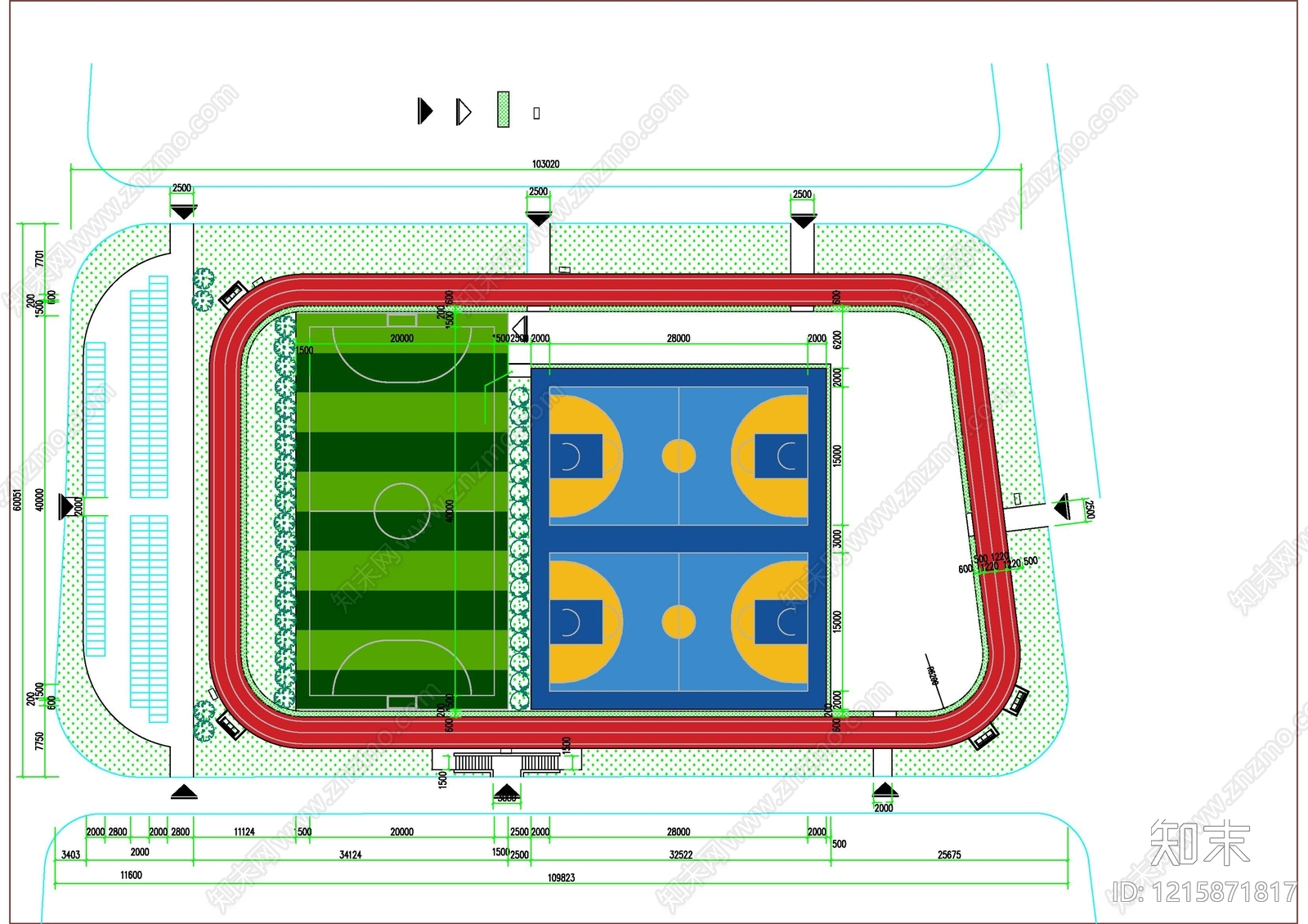 现代足球场施工图下载【ID:1215871817】