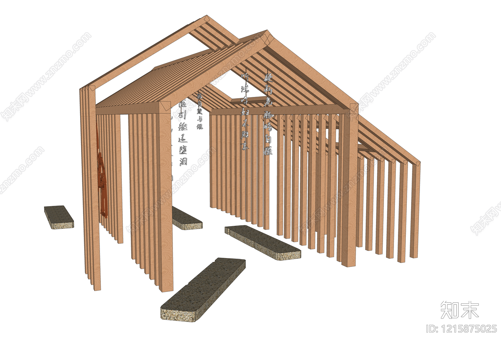 新中式廊架SU模型下载【ID:1215875025】