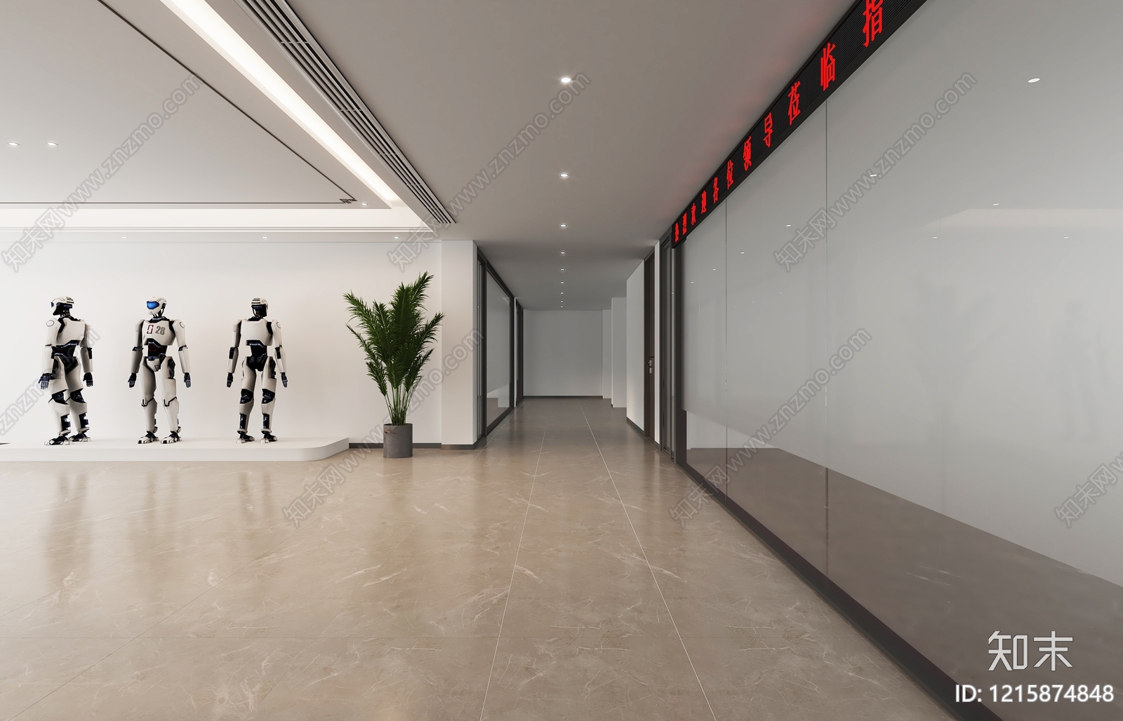 现代简约办公大厅3D模型下载【ID:1215874848】