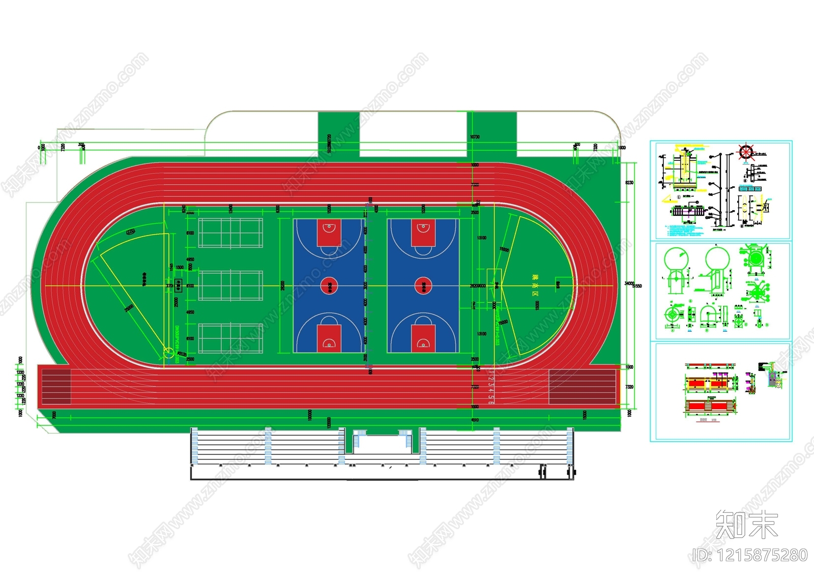 现代操场施工图下载【ID:1215875280】