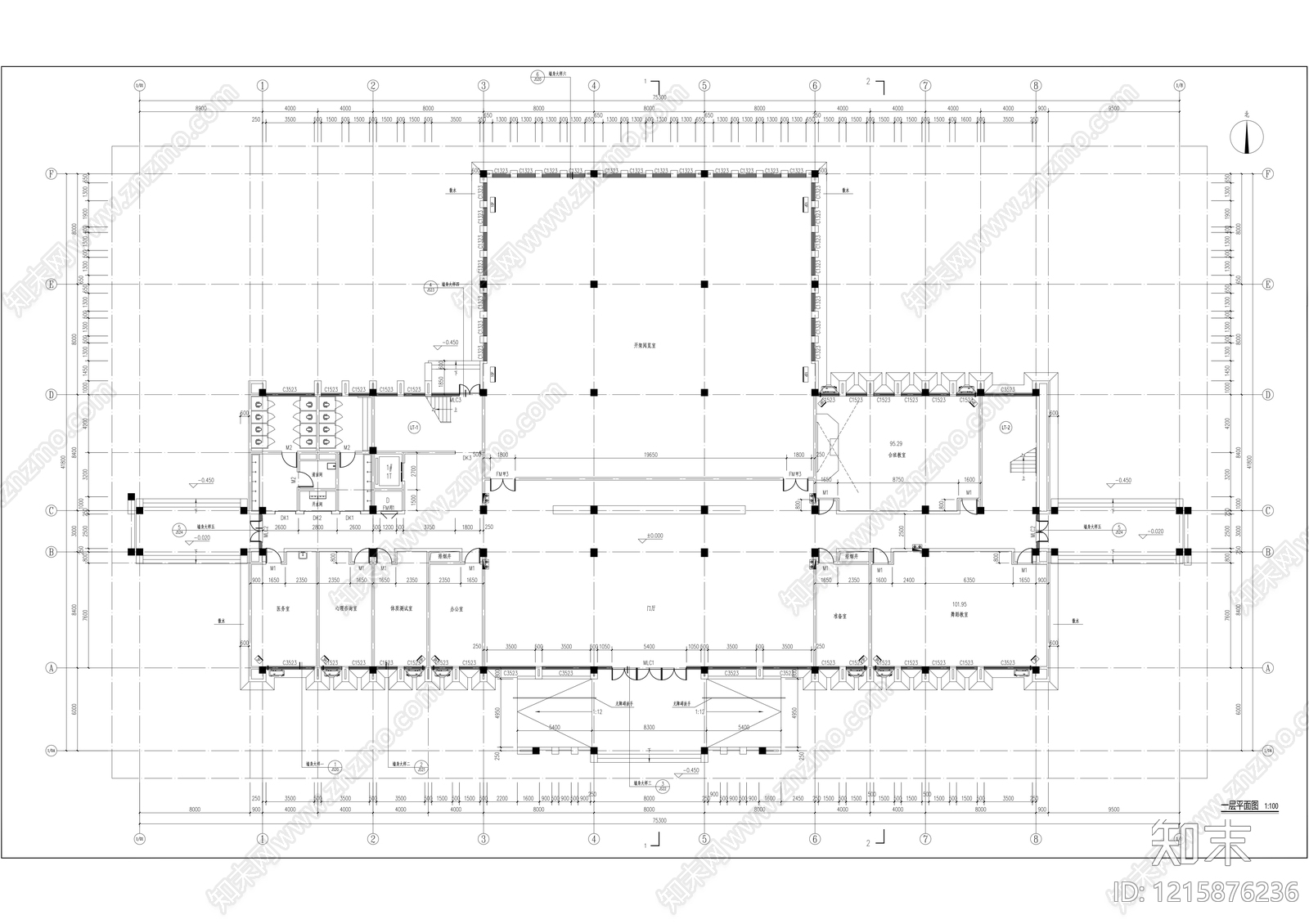 现代新中式学校建筑施工图下载【ID:1215876236】