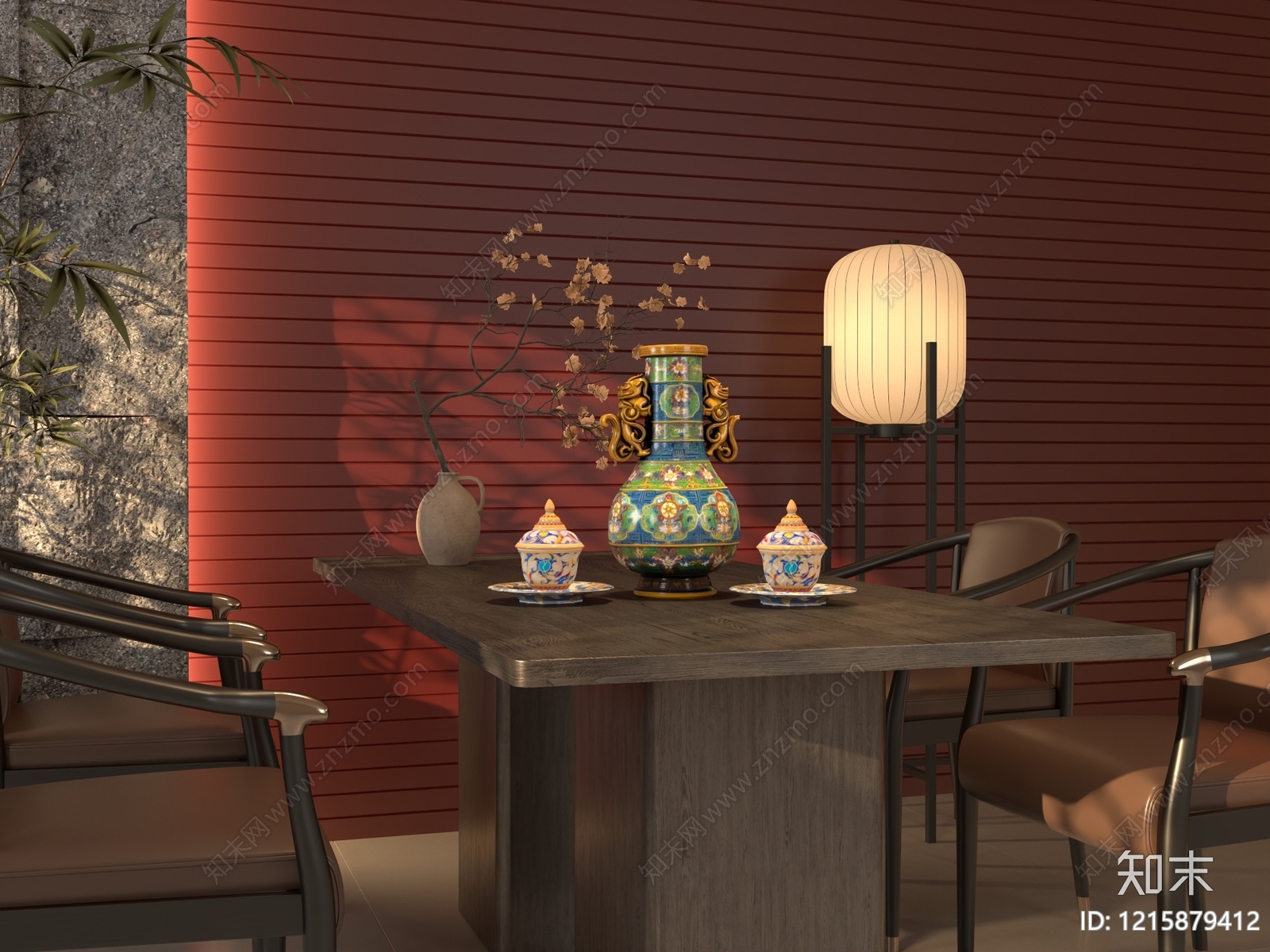 新中式摆件组合3D模型下载【ID:1215879412】