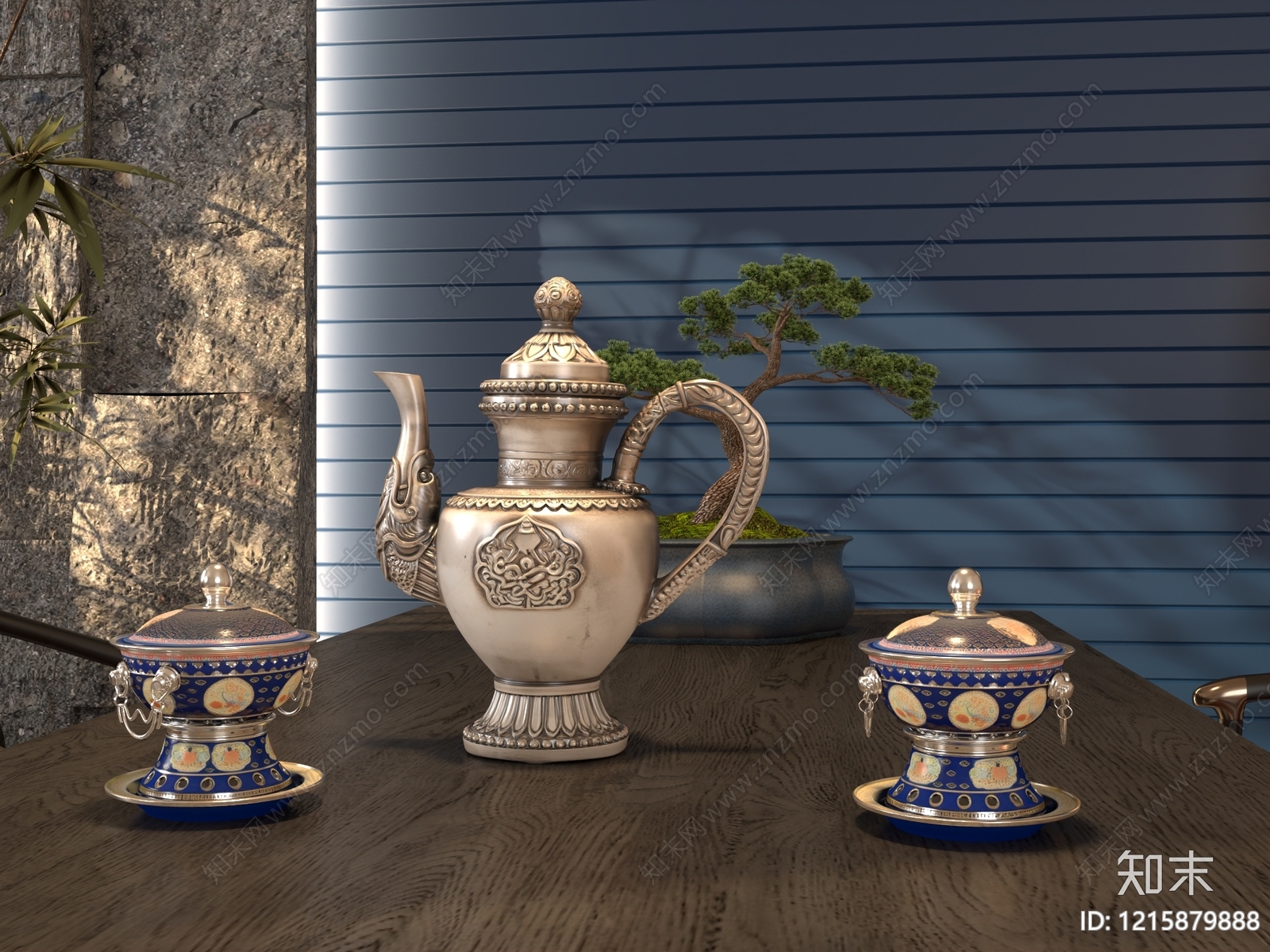 新中式餐具3D模型下载【ID:1215879888】
