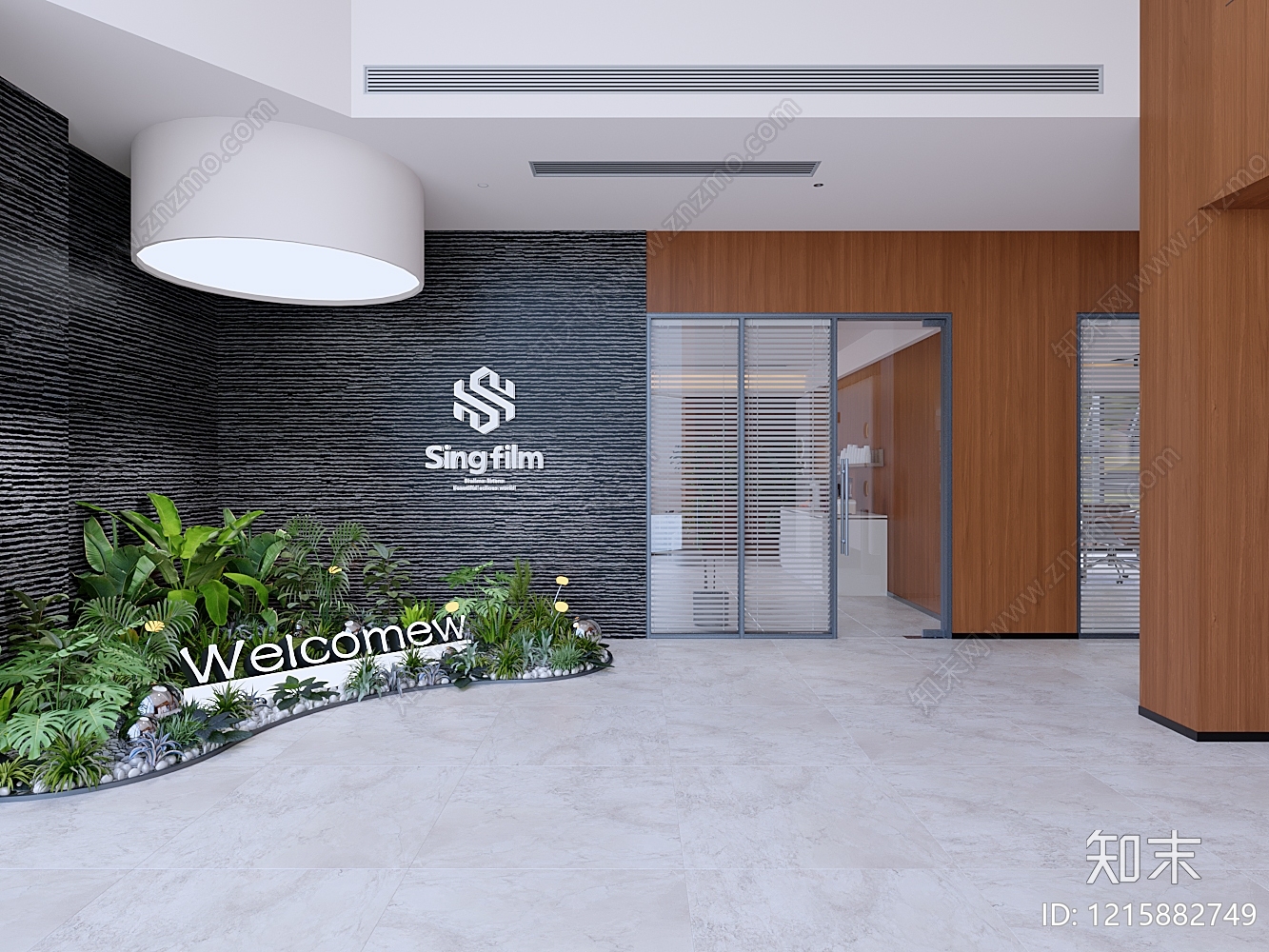 现代简约办公大厅3D模型下载【ID:1215882749】