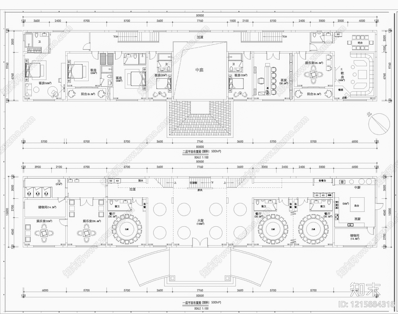 酒店大堂施工图下载【ID:1215884318】