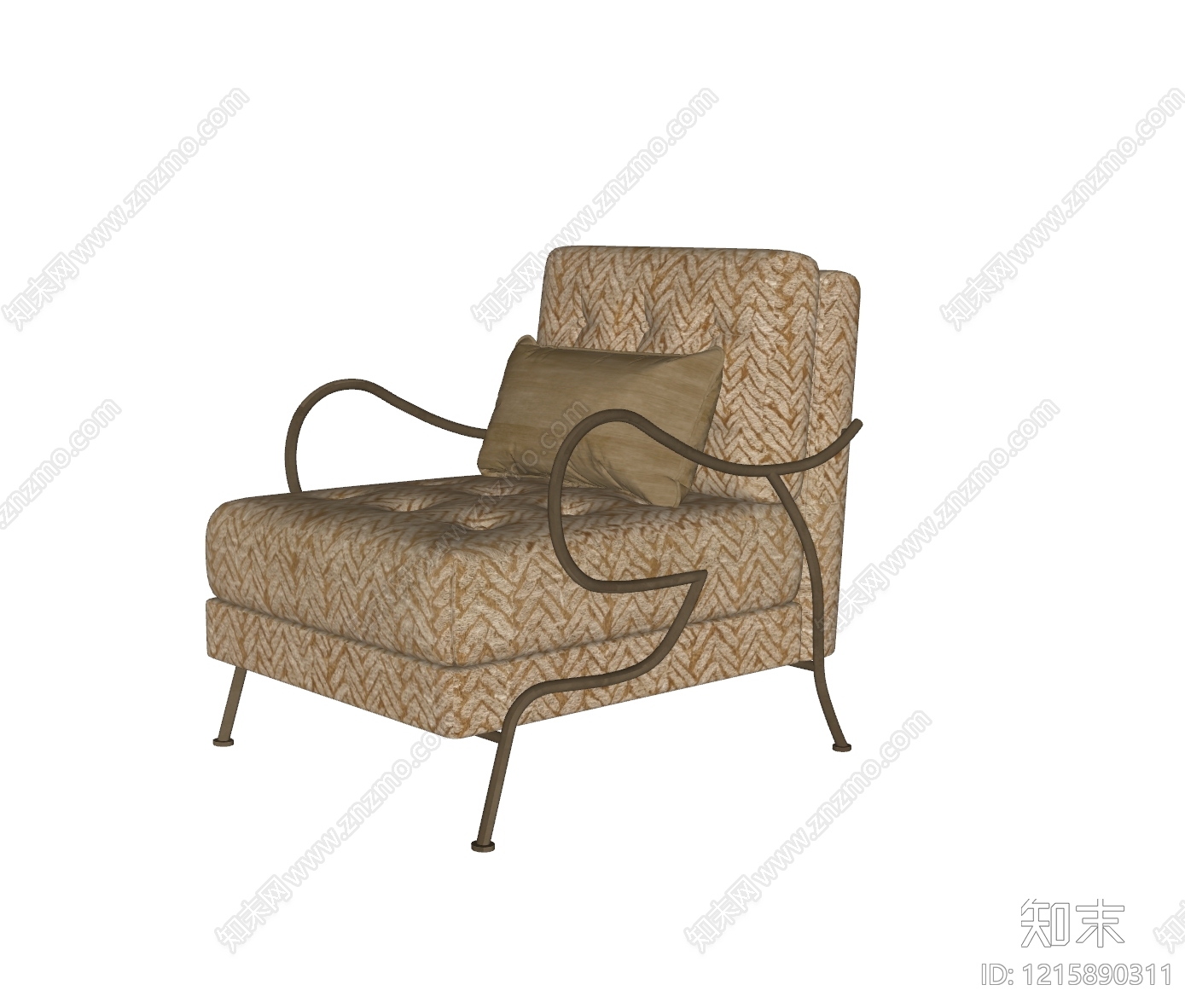 现代单人沙发SU模型下载【ID:1215890311】