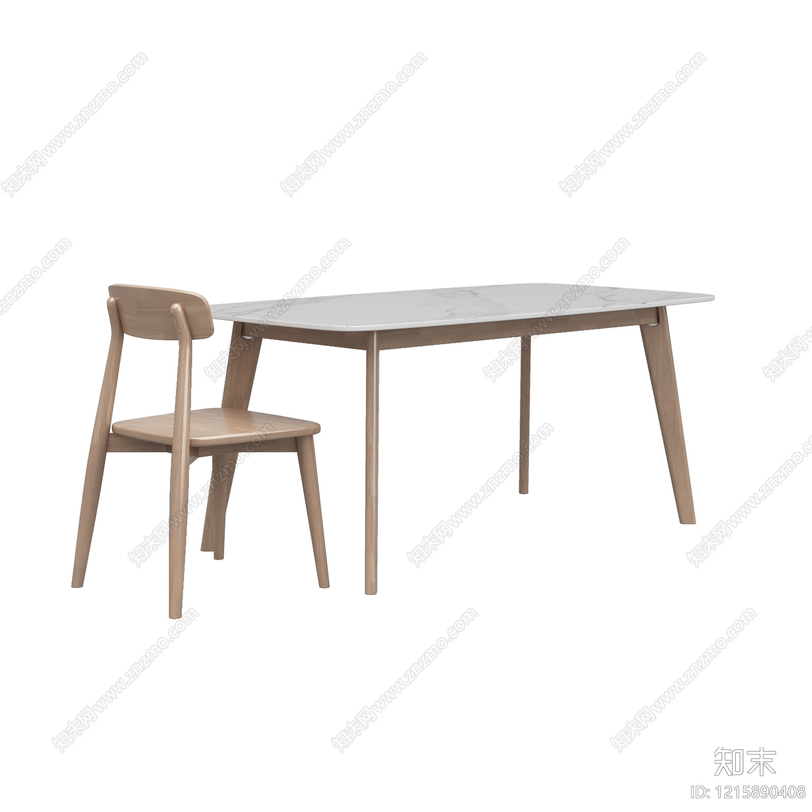 北欧餐桌椅3D模型下载【ID:1215890408】
