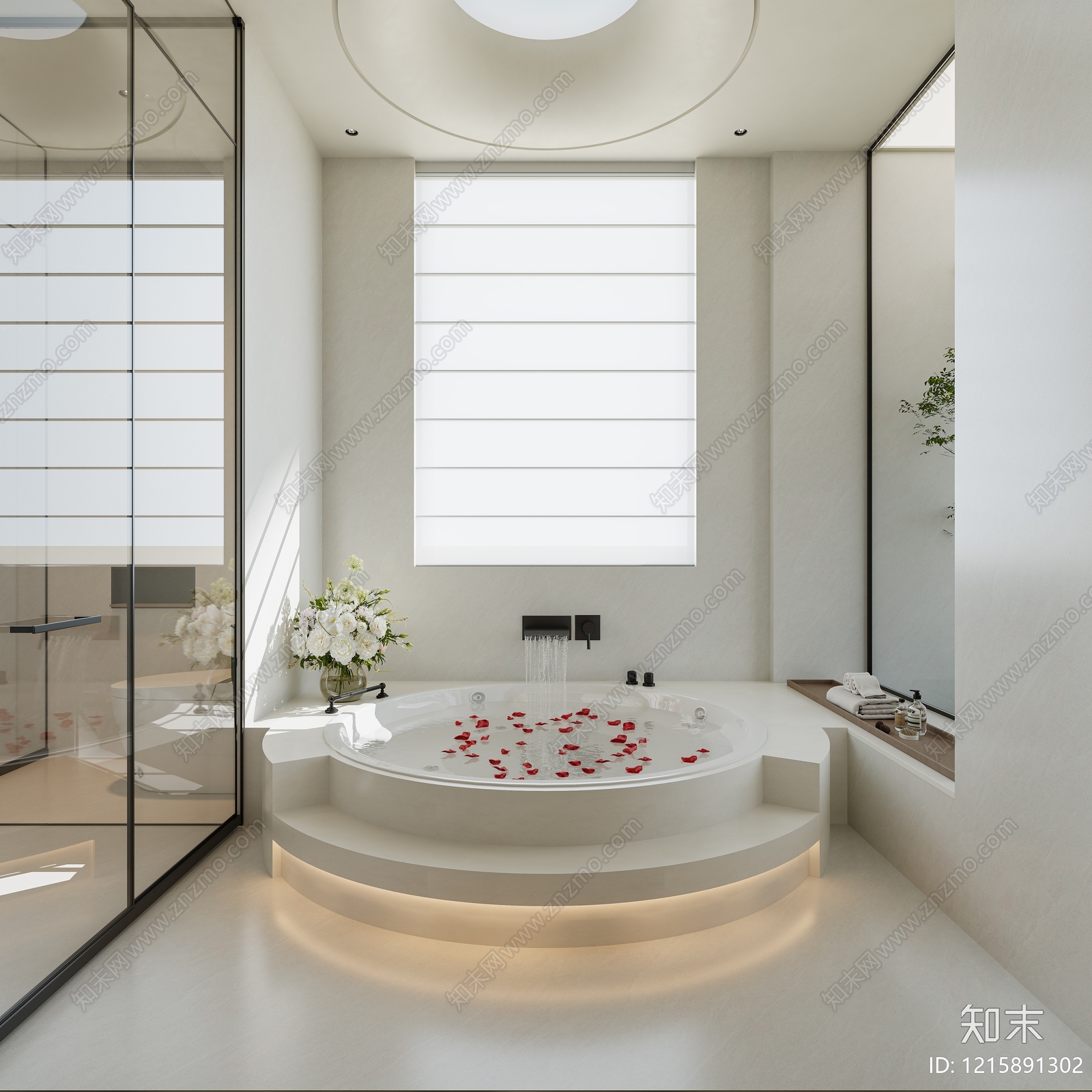 奶油风卫生间3D模型下载【ID:1215891302】