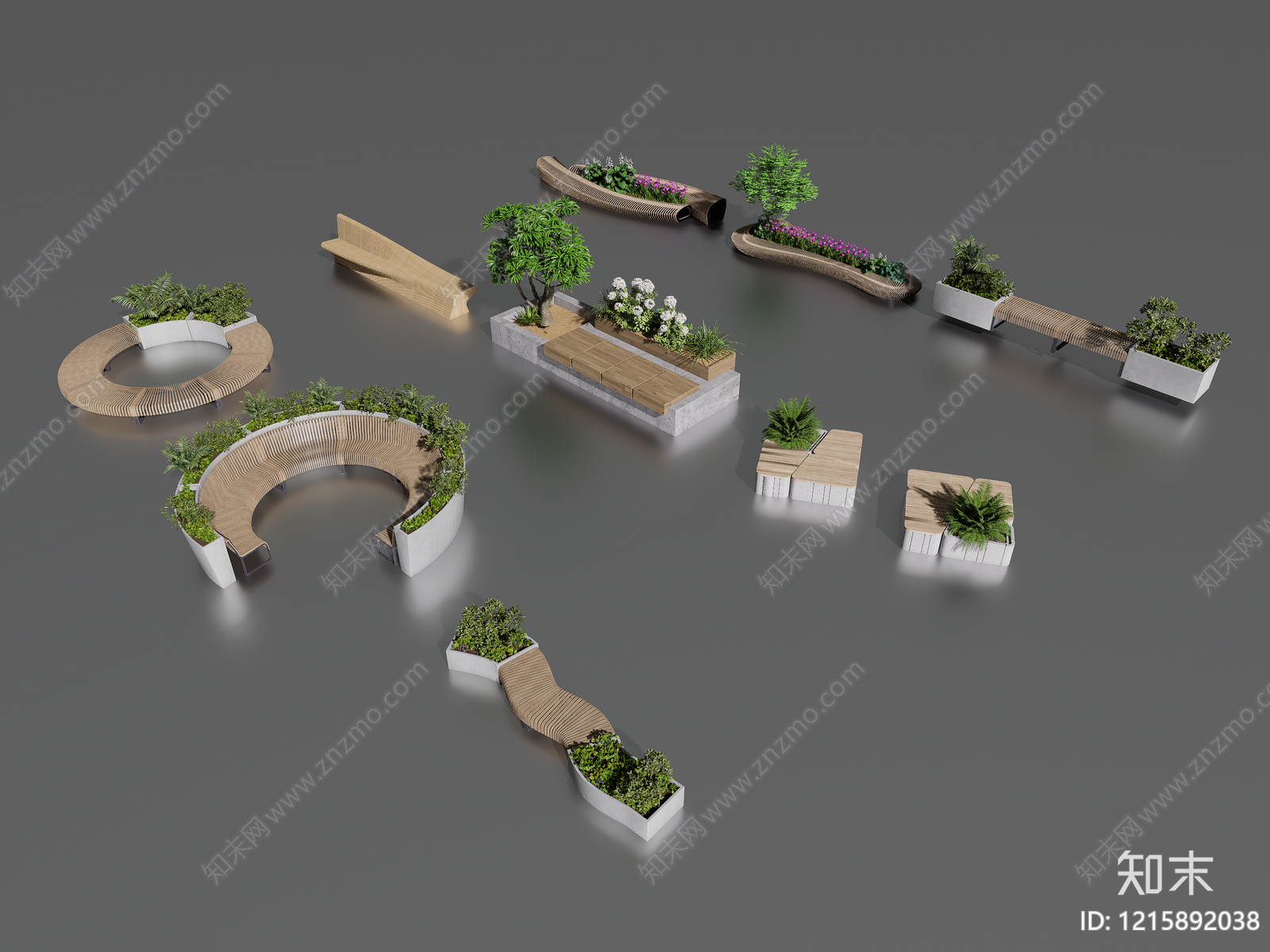 现代简约景观座椅SU模型下载【ID:1215892038】