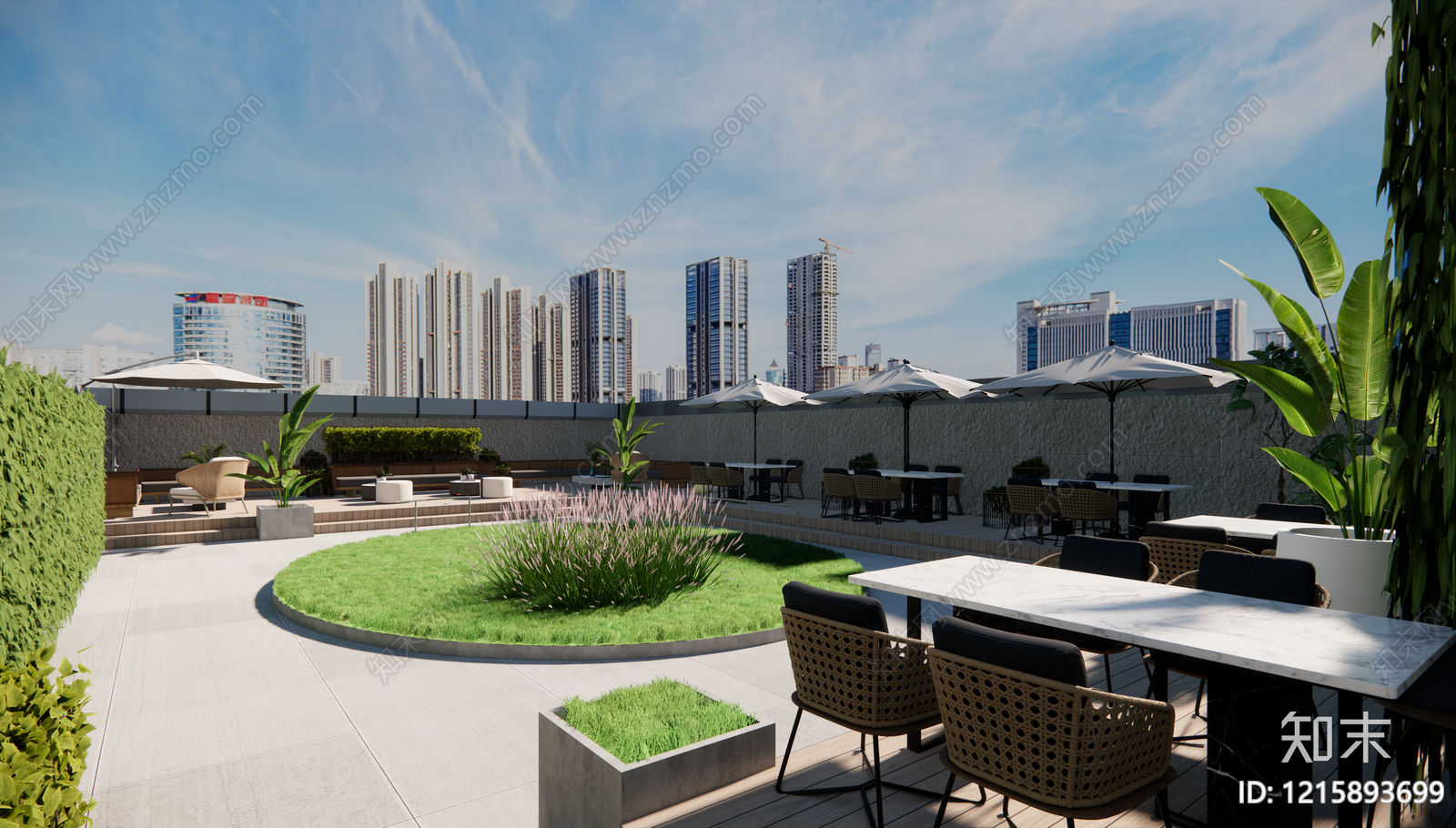 现代屋顶花园施工图下载【ID:1215893699】