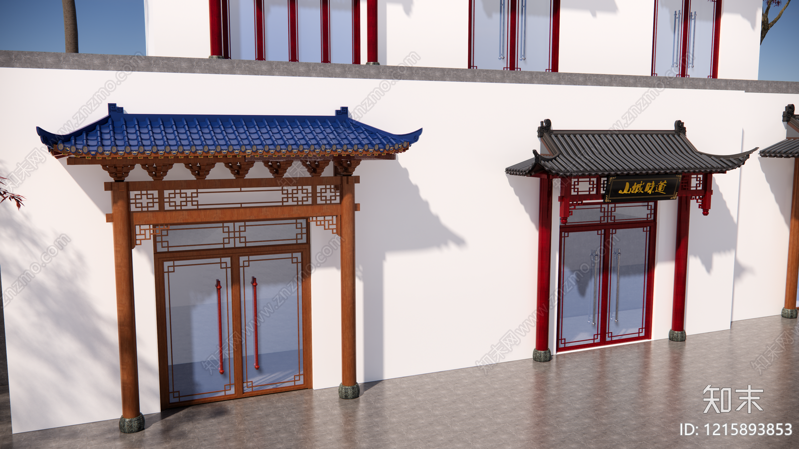 中式门头SU模型下载【ID:1215893853】