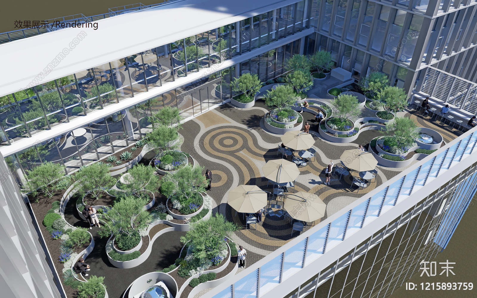 现代屋顶花园施工图下载【ID:1215893759】