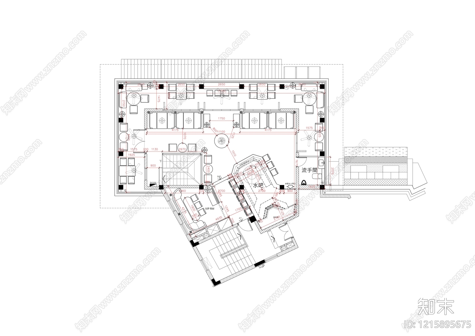 现代中餐厅cad施工图下载【ID:1215895675】