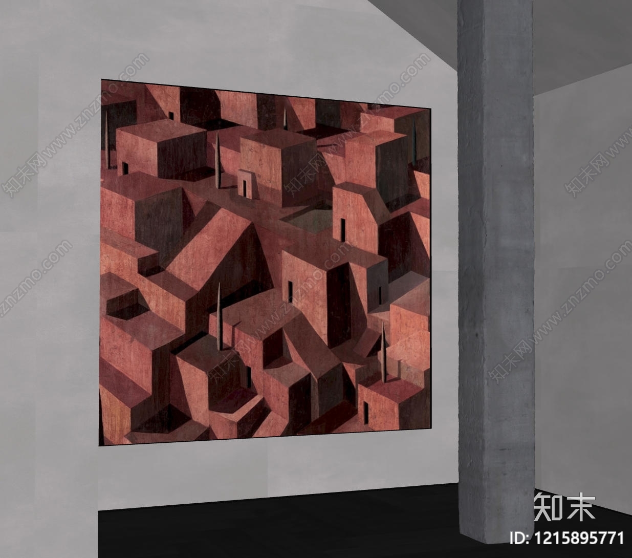 极简主义挂画SU模型下载【ID:1215895771】