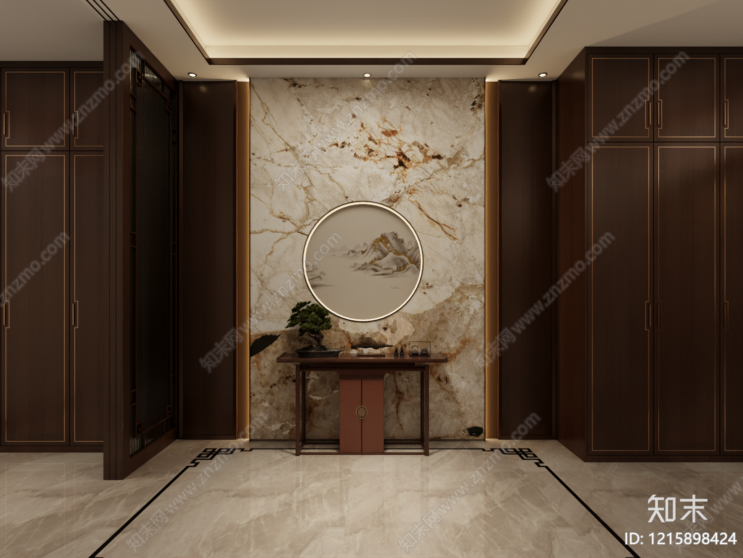 新中式玄关3D模型下载【ID:1215898424】