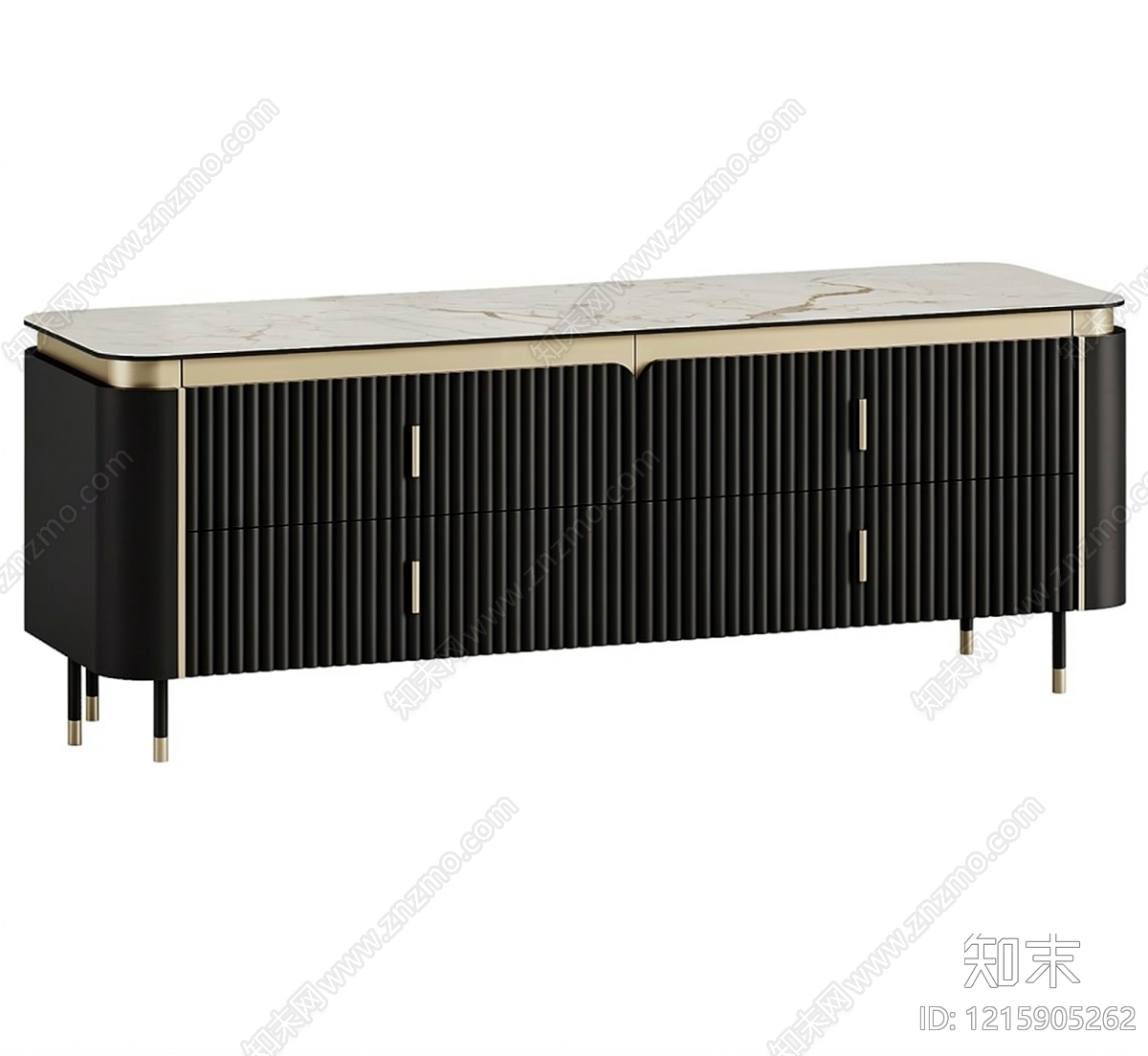 意式轻奢电视柜3D模型下载【ID:1215905262】