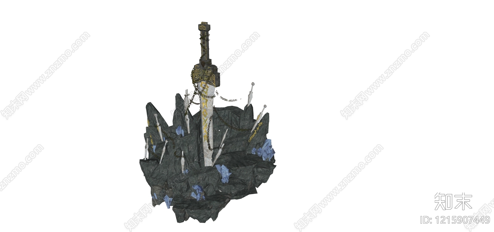 新中式景观小品SU模型下载【ID:1215907449】