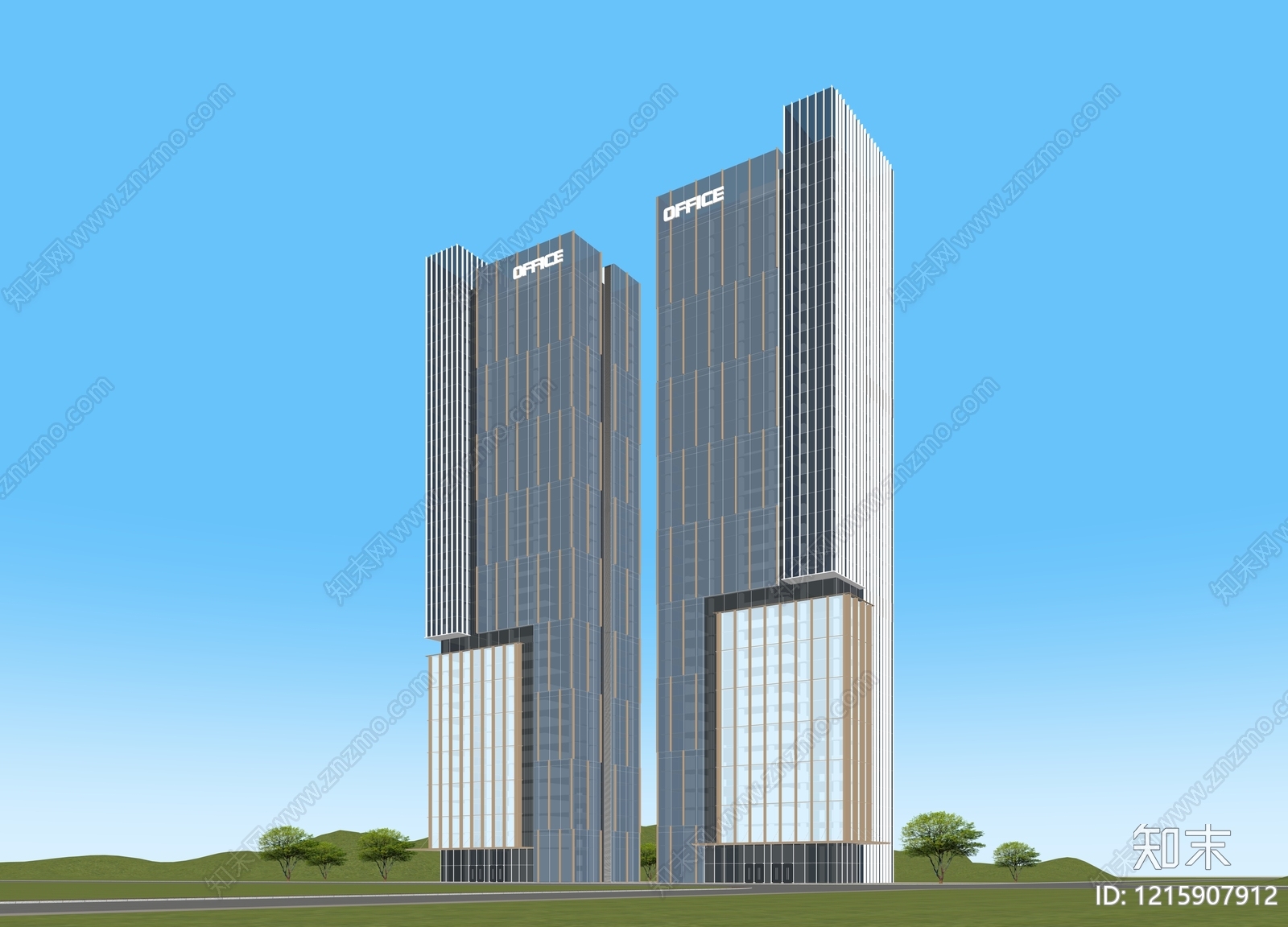 现代主义写字楼SU模型下载【ID:1215907912】