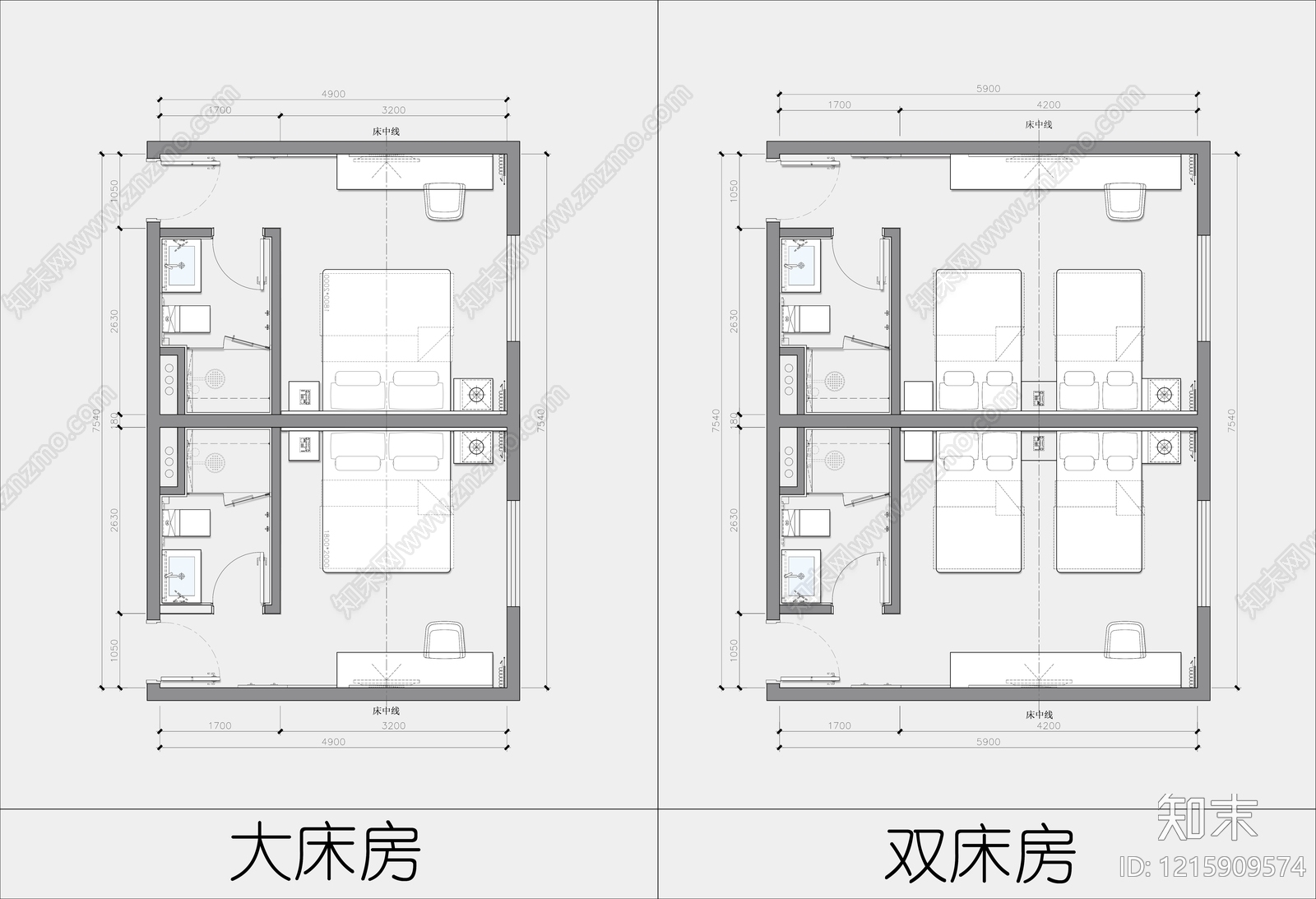 酒店客房CAD图纸