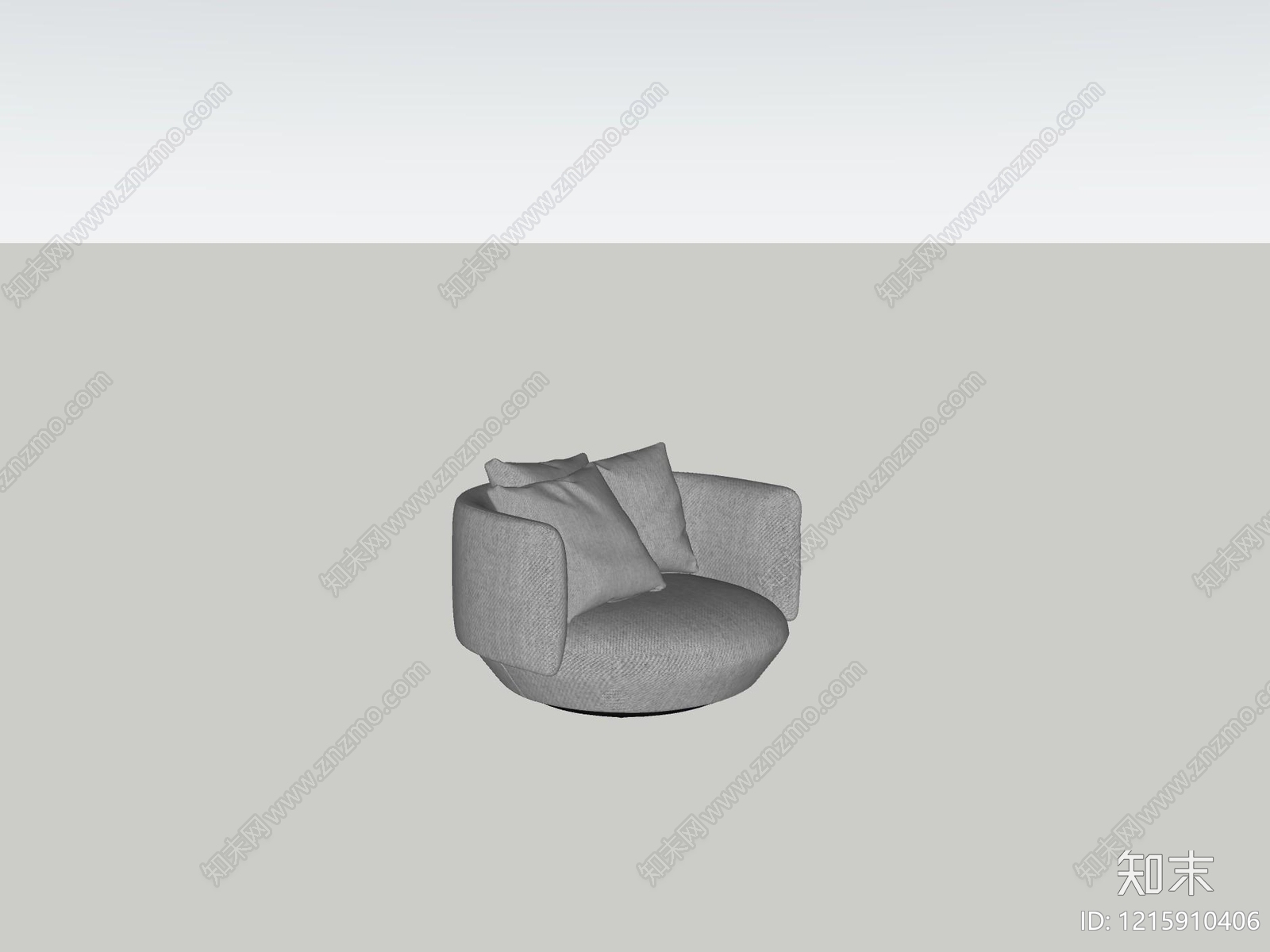 现代单人沙发SU模型下载【ID:1215910406】