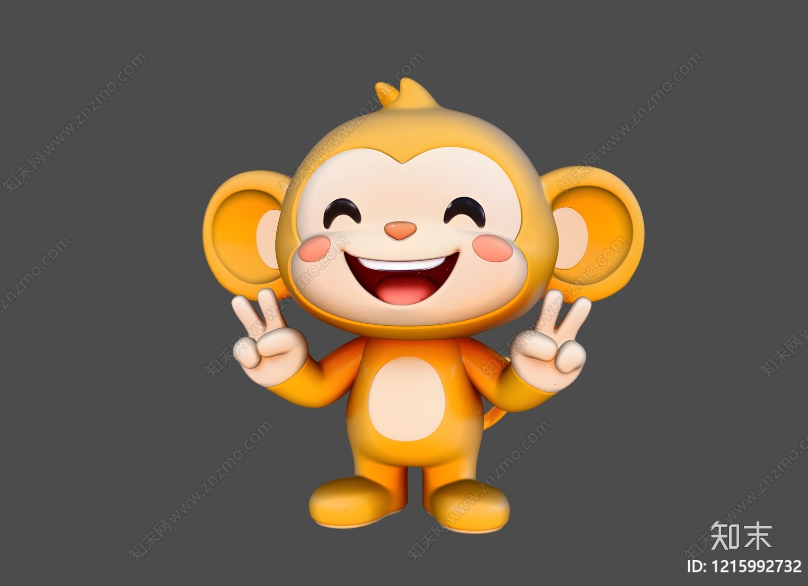 卡通可爱风虚拟人物3D模型渲染效果图