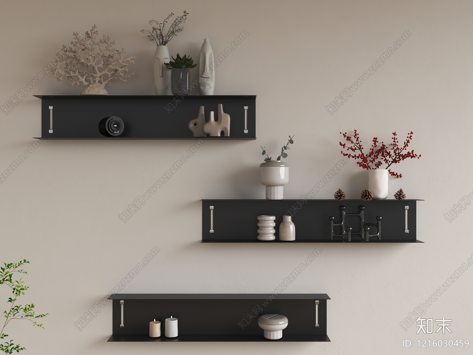 现代简约置物架3D模型下载【ID:1216030459】