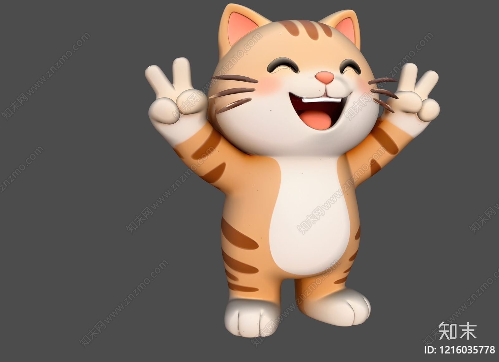 卡通萌系猫3D模型下载【ID:1216035778】