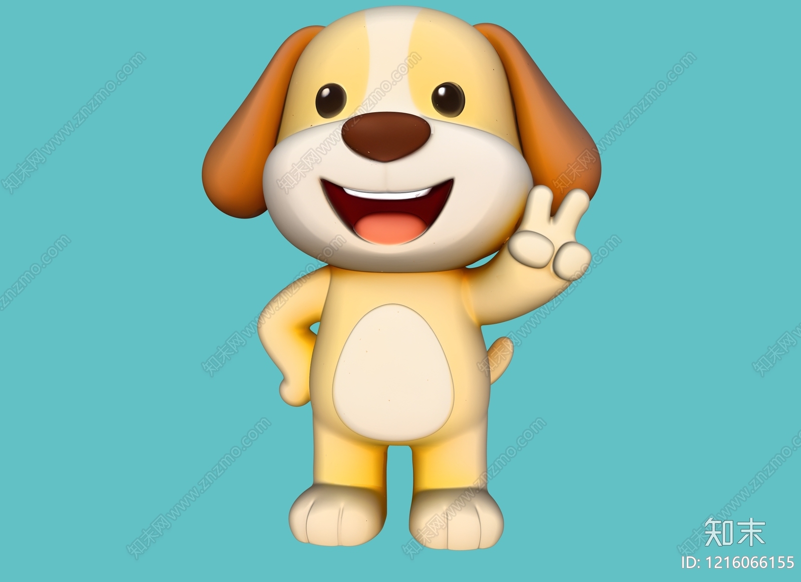 卡通萌系狗3D模型下载【ID:1216066155】