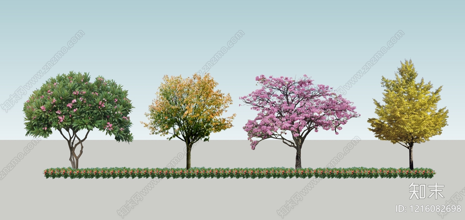 现代景观乔木SU模型下载【ID:1216082698】