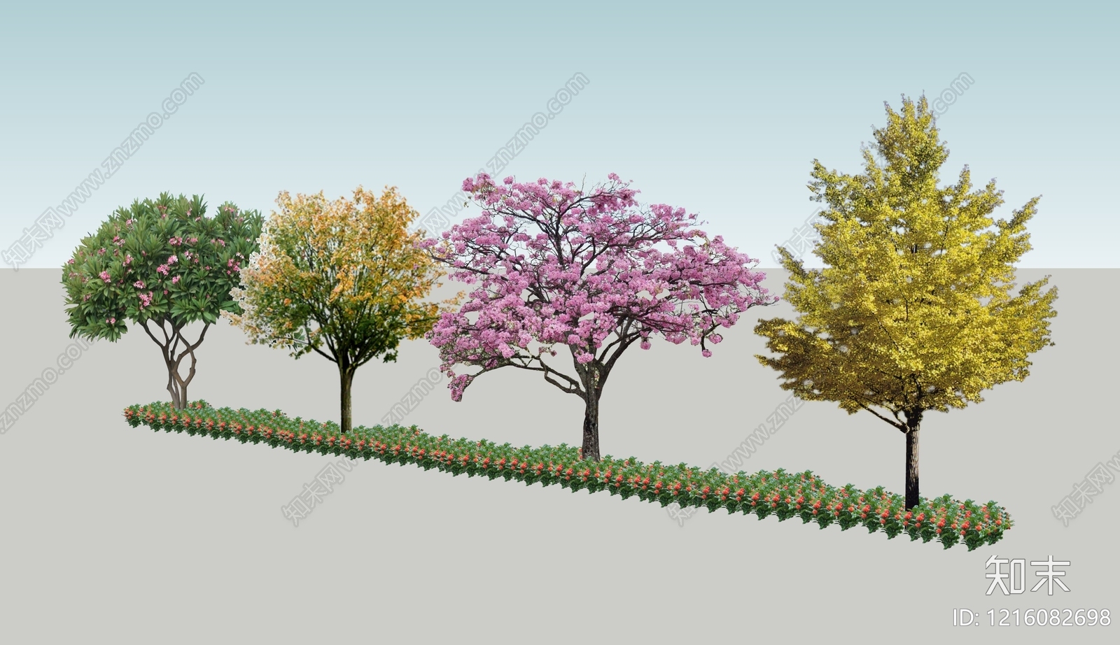 现代景观乔木SU模型下载【ID:1216082698】